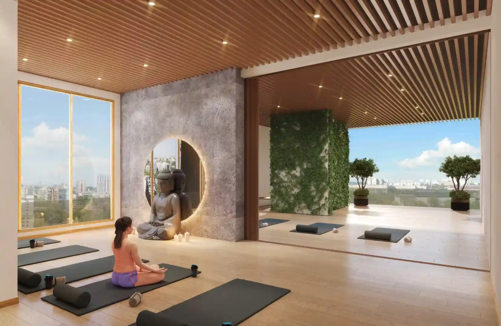 Yoga room with Mist fan